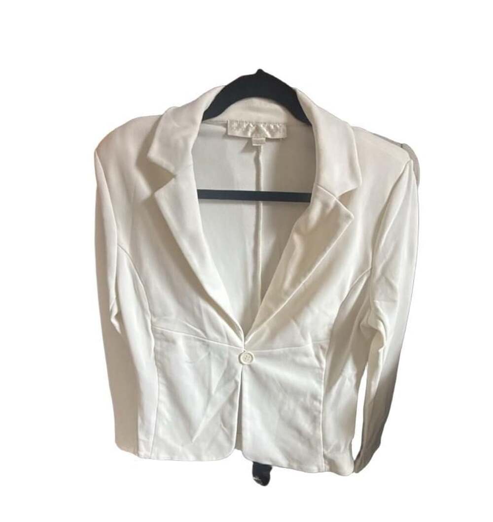 Boston Proper Women's White One-Button Blazer Jacket Size 14
